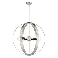 Modesto 5-Light Chandelier in Brushed Nickel w with Blacks