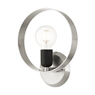 Modesto 1-Light Wall Sconce in Brushed Nickel w with Blacks