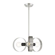 Modesto 3-Light Chandelier in Brushed Nickel w with Blacks