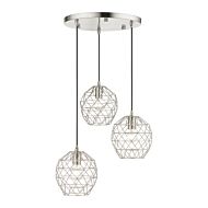 Geometrix 3-Light Pendant in Brushed Nickel