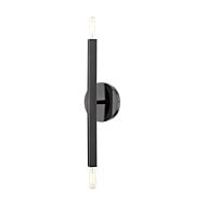 Monaco 2-Light Wall Sconce in Black Chrome