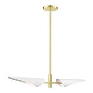 Capistrano 2-Light Linear Chandelier in Satin Brass