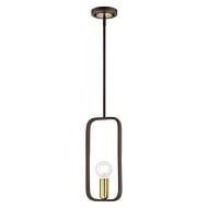 Bergamo 1-Light Pendant in Bronze w with Antique Brasss