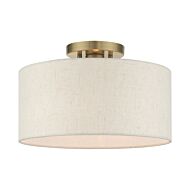 Blossom 1-Light Semi-Flush Mount in Antique Brass