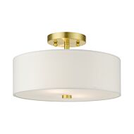 Meridian 2-Light Semi-Flush Mount in Satin Brass