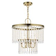 Elizabeth 4-Light Chandelier in Antique Brass