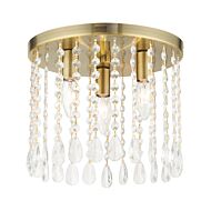 Elizabeth 3-Light Flush Mount in Antique Brass