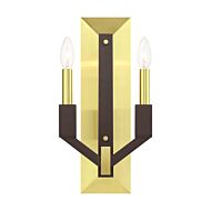 Beckett 2-Light Wall Sconce in Satin Brass and Bronze