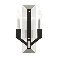 Beckett 2-Light Wall Sconce in Brushed Nickel & Black