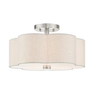 Solstice 3-Light Semi-Flush Mount in Brushed Nickel