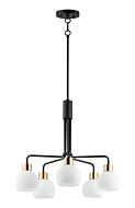 Coraline 5-Light Chandelier in Bronze with Satin Brass