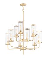 Crosby 9-Light Chandelier in Satin Brass