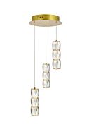 Polaris 3-Light LED Pendant in Gold