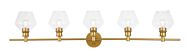 Gene 5-Light Wall Sconce in Brass