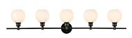 Collier 5-Light Wall Sconce in Black