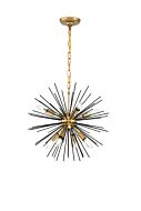 Timber 8-Light Pendant in brass