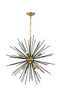 Timber 8-Light Pendant in brass