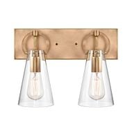 Gabby 2-Light Bathroom Vanity Light in Brass