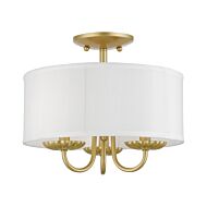 Brookdale 3-Light Semi-Flush Mount in Soft Gold