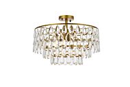 Mila 5-Light Flush Mount in Brass