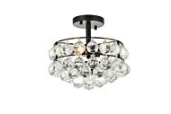 Savannah 3-Light Flush Mount in Black