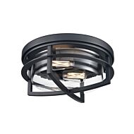 DVI Five Points Outdoor 2-Light Outdoor Flush Mount in Black