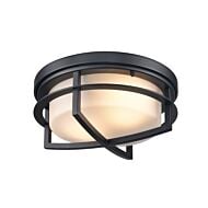 DVI Five Points Outdoor 2-Light Outdoor Flush Mount in Black