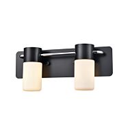 DVI Tuxedo 2-Light Bathroom Vanity Light in Ebony and Chrome