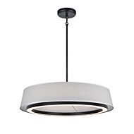 DVI Celene CCT LED Pendant in Ebony with Grey Linen Shade