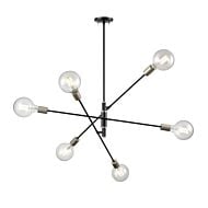 DVI Lake Loft 6-Light Pendant in Platinum and Graphite