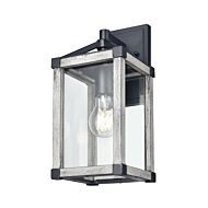 DVI Nipigon Outdoor 1-Light Wall Sconce in Black and White Washed Grey