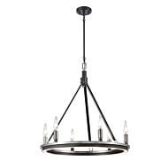 DVI Aletheia Hybrid CCT 6-Light Chandelier in Satin Nickel and Graphite