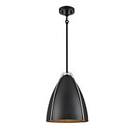 DVI Saguenay 1-Light Pendant in Ebony and Satin Nickel