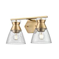 DVI Sunnybrook 2-Light Bathroom Vanity Light in Brass