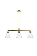 Mera 3-Light Pendant in Brass