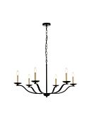 Trey 6-Light Pendant in black