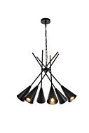 Casen 6-Light Pendant in black