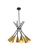 Casen 6-Light Pendant in black