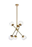 Axl 6-Light Pendant in brass