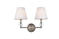 Bethany 2-Light Bathroom Vanity Light in Satin Nickel