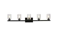 Cassie 5-Light Bathroom Vanity Light in Black