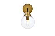 Hanson 1-Light Bathroom Vanity Light in Black and Brass