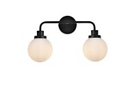 Hanson 2-Light Bathroom Vanity Light in Black