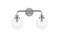 Hanson 2-Light Bathroom Vanity Light in Polished Nickel