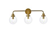 Hanson 3-Light Bathroom Vanity Light in Brass