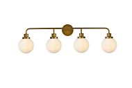 Hanson 4-Light Bathroom Vanity Light in Brass