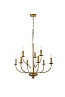 Westley 9-Light Pendant in Brass