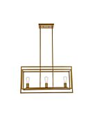 Voir 3-Light Pendant in Brass