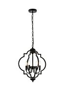 Sandara 4-Light Pendant in Black