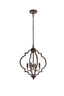 Sandara 4-Light Pendant in Weathered Oak